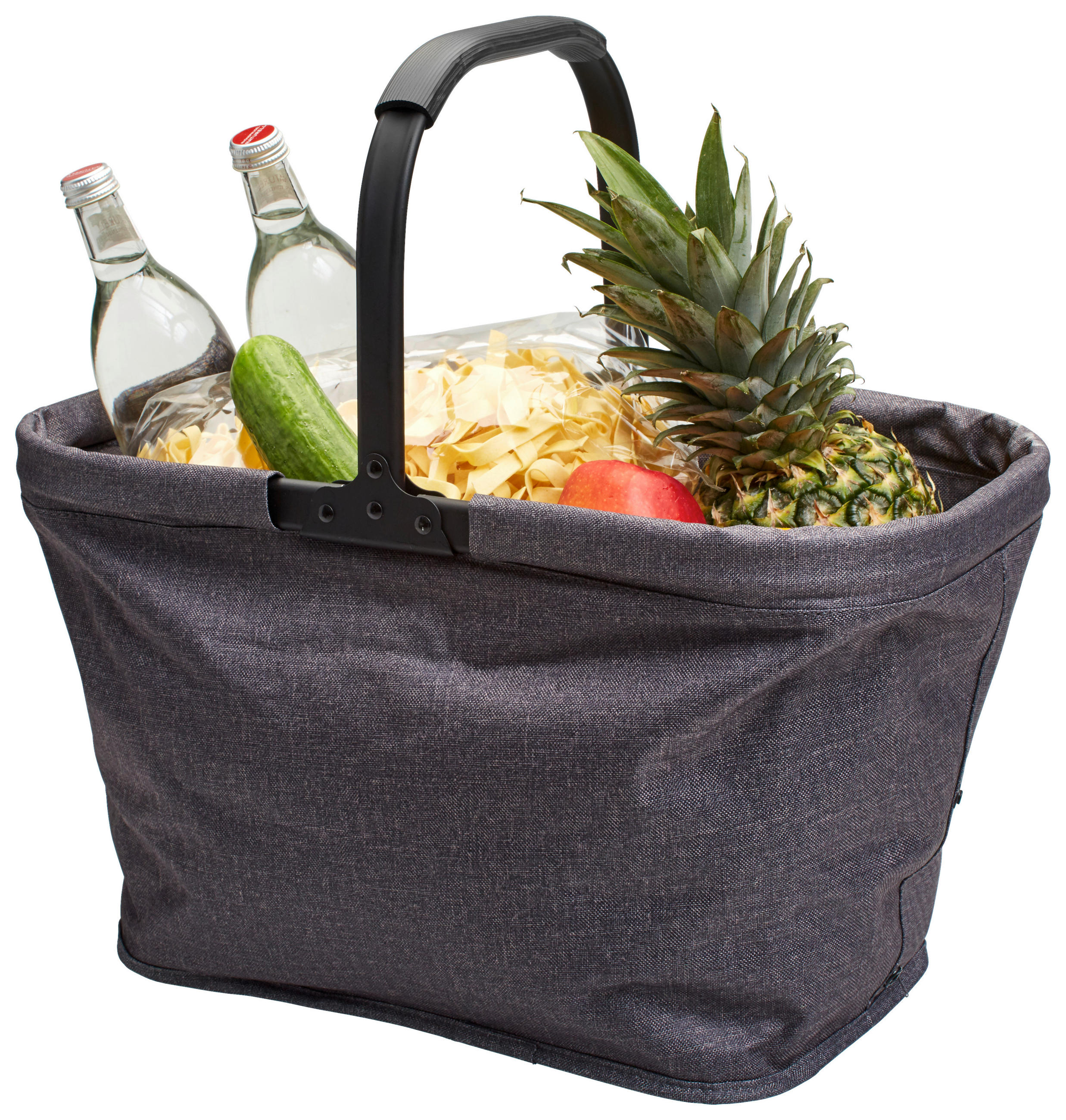 EINKAUFSKORB 30 L  - Dunkelgrau, KONVENTIONELL, Kunststoff/Textil (50/27/27cm) - Novel