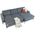 ECKSOFA in Cord Graphitfarben - Schwarz/Graphitfarben, Design, Textil/Metall (302/180cm) - Venda