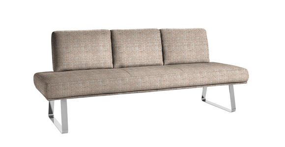 SITZBANK 209/92/78 cm in Orange, Chromfarben - Chromfarben/Orange, Design, Textil/Metall (209/92/78cm) - Dieter Knoll