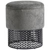 HOCKER in Metall, Textil, Holzwerkstoff Grau  - Grau, Design, Holzwerkstoff/Textil (40/44/40cm) - MID.YOU