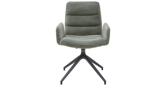 ARMLEHNSTUHL in Cord - Schwarz/Graugrün, Design, Textil/Metall (61/88/66cm) - Dieter Knoll