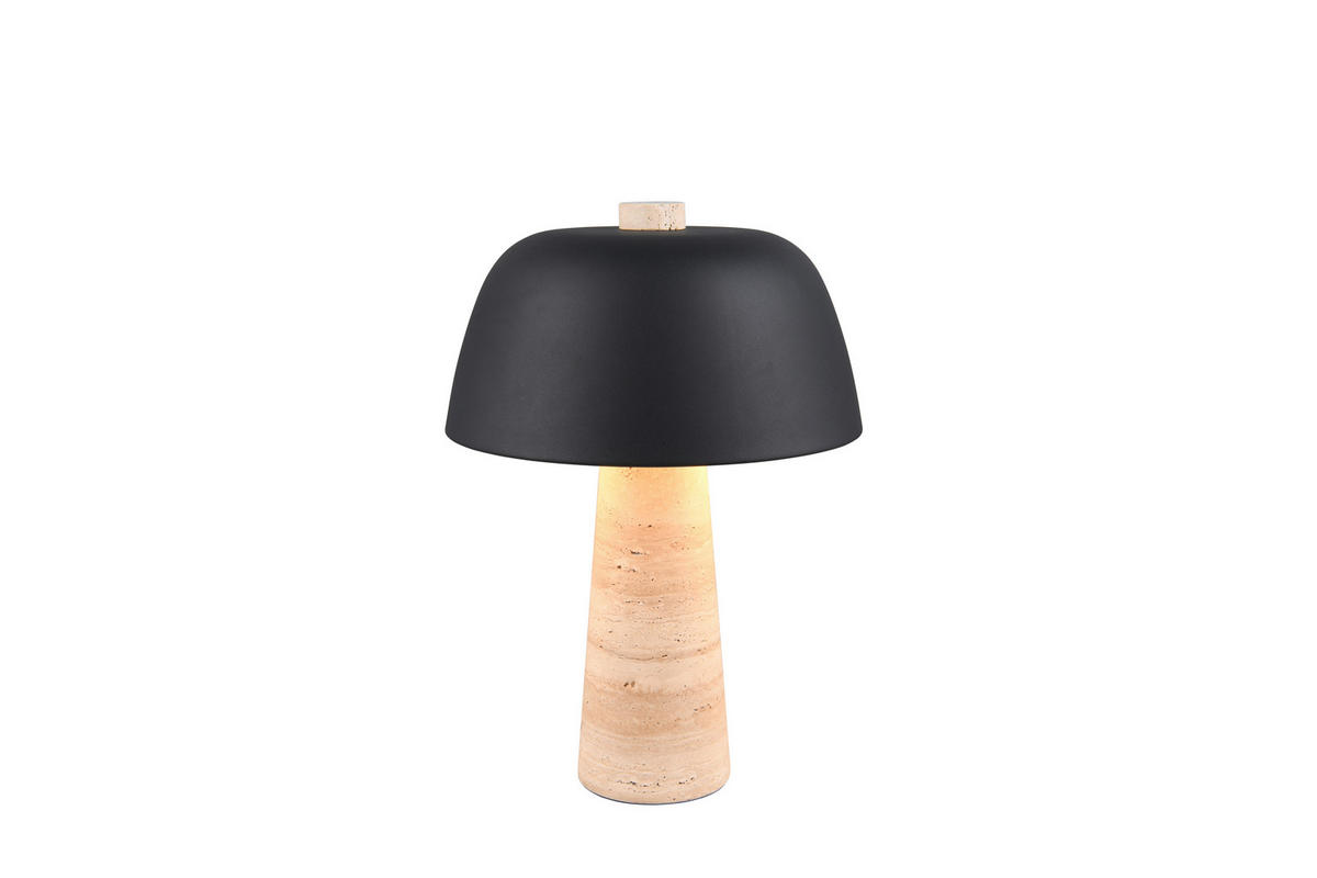 TISCHLEUCHTE 29/41 cm   - Beige/Schwarz, Basics, Stein/Metall (29/41cm)