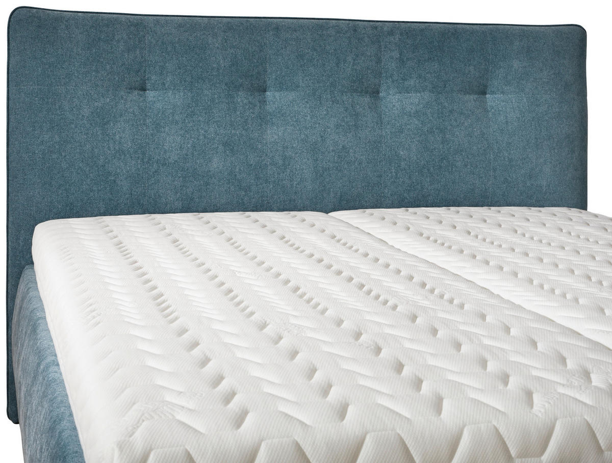 POLSTERBETT 180/200 cm, inkl. Bettkasten, Lattenroste, Matratzen,  in Blau  - Blau/Anthrazit, Design, Holz/Textil (180/200cm) - Voleo