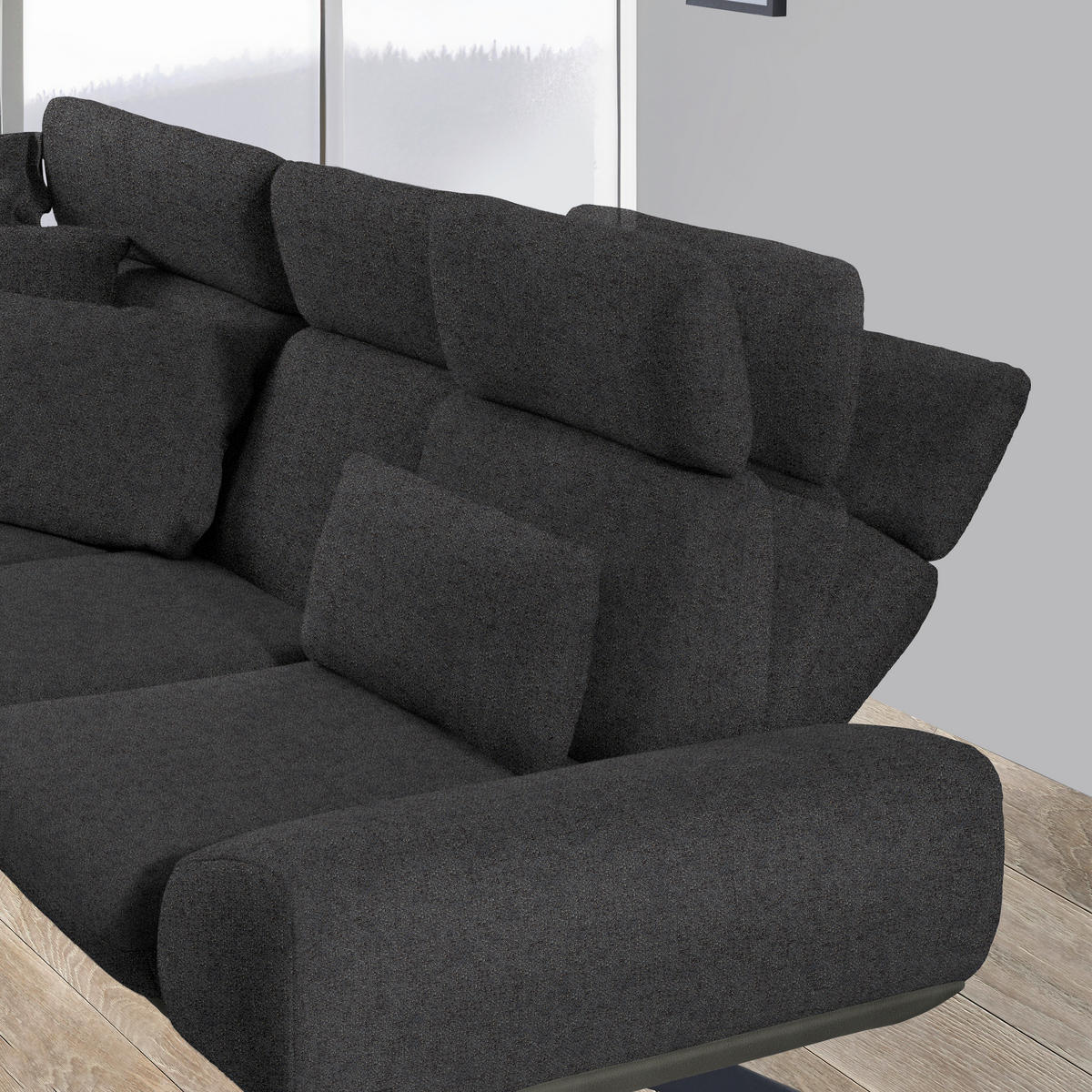 ECKSOFA  in Chenille, Flachgewebe Dunkelbraun, Schwarzbraun  239/270 cm  - Schwarzbraun/Dunkelbraun, Design, Textil/Metall (239/270cm) - Koinor