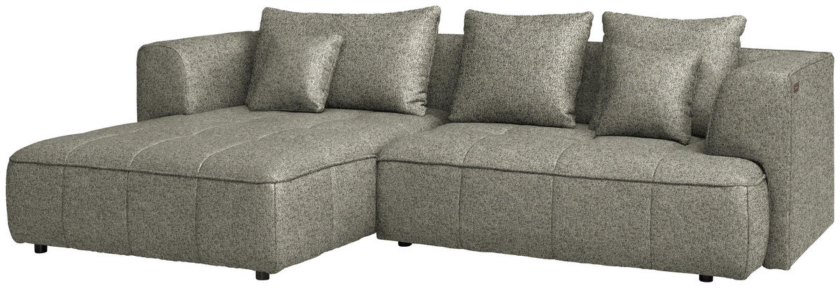 ECKSOFA Webstoff Beige  - Beige/Schwarz, Design, Kunststoff/Textil (188/288cm) - Welnova