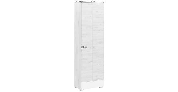 GARDEROBENSCHRANK 60/200/34 cm  - Eichefarben/Silberfarben, Design, Holzwerkstoff/Metall (60/200/34cm) - Moderano