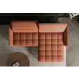 ECKSOFA Rostfarben Flachgewebe Rücken echt, Kopfteilverstellung, Sitztiefenverstellung  - Rostfarben/Schwarz, KONVENTIONELL, Textil/Metall (272/175cm) - Carryhome