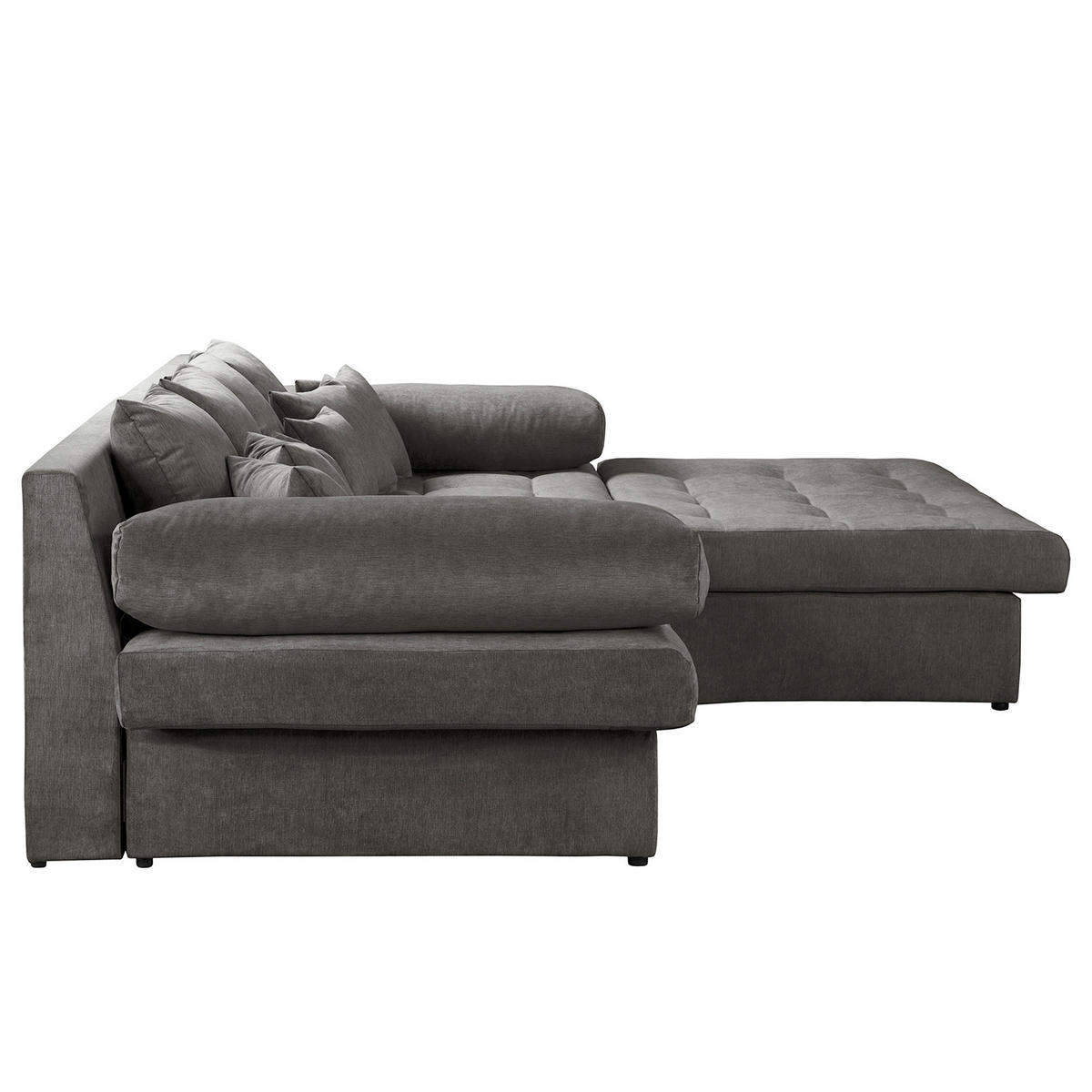 ECKSOFA Naomi Anthrazit Mikrofaser Rückenkissen  - Anthrazit/Schwarz, Design, Kunststoff/Textil (284/243cm) - P & B