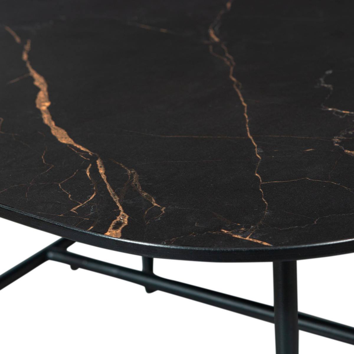 COUCHTISCH in Metall, Keramik 70/70/38 cm  - Schwarz, Design, Keramik/Metall (70/70/38cm) - Livetastic