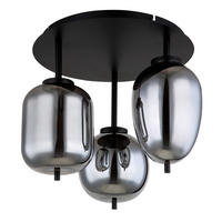DECKENLEUCHTE 46/36 cm   - Schwarz, Design, Glas/Metall (46/36cm) - Globo