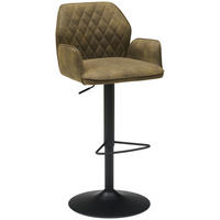 Barhocker höhenverstellbar in Metall, Textil Grün, Schwarz  - Schwarz/Grün, KONVENTIONELL, Textil/Metall (51/90-111/52cm) - MID.YOU