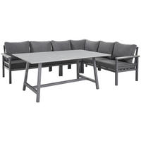 DINING-LOUNGESET 259/199 cm Aluminium  - Dunkelgrau/Hellgrau, Design, Kunststoff/Textil (259/199cm) - Amatio Pro