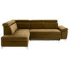 ECKSOFA Braun, Gelb Samt  - Chromfarben/Gelb, KONVENTIONELL, Textil/Metall (206/271cm) - Carryhome