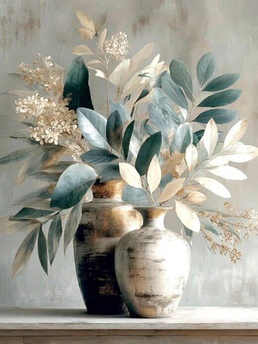 LEINWANDBILD Stillleben, Pflanzen 60/80 cm  - Multicolor, Basics, Holz/Papier (60/80cm) - Euroart