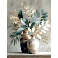 LEINWANDBILD Stillleben, Pflanzen 60/80 cm  - Multicolor, Basics, Holz/Papier (60/80cm) - Euroart