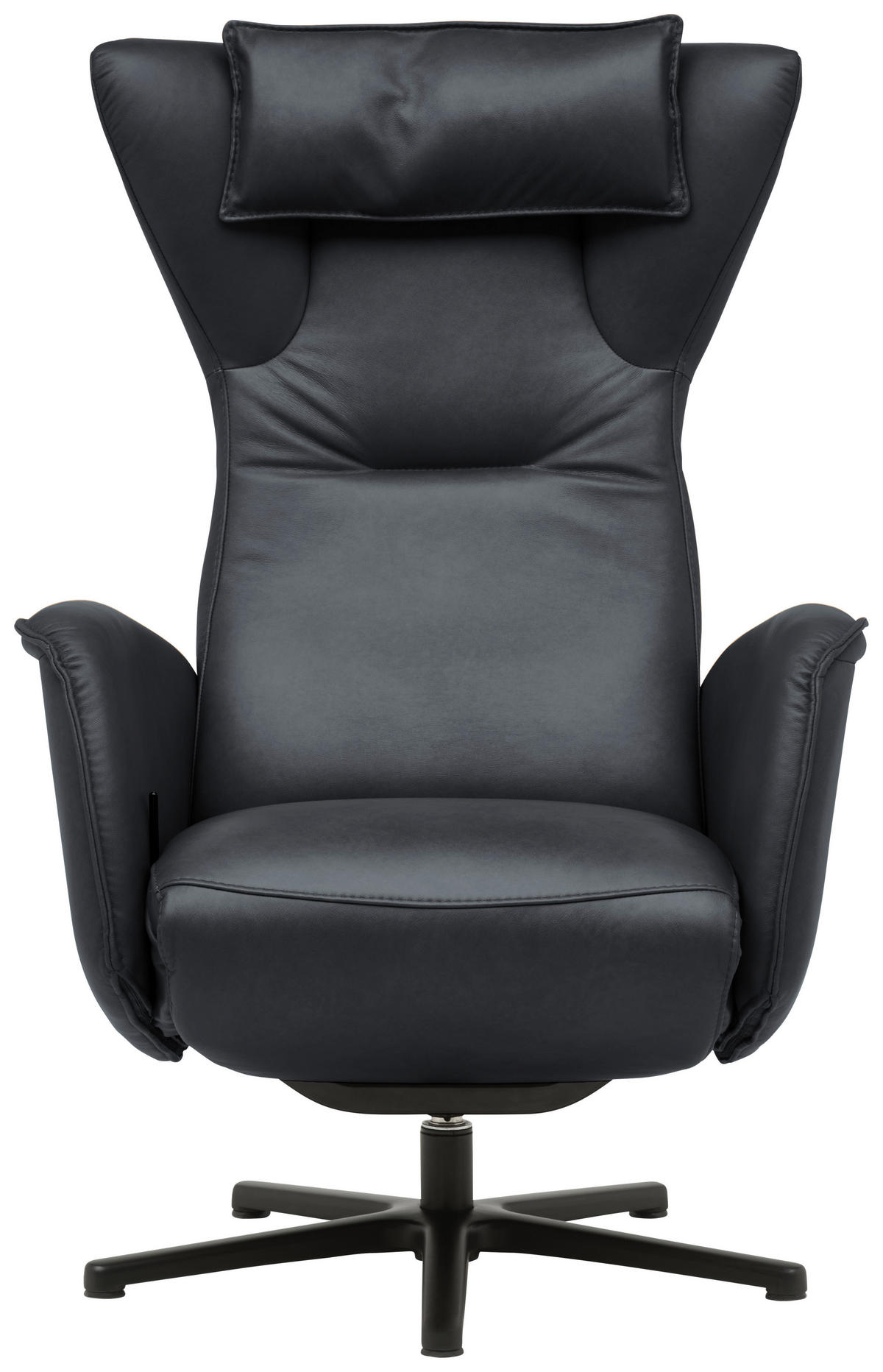 RELAXSESSEL Leder Anthrazit  - Anthrazit/Schwarz, Design, Leder/Metall (75/106/86cm) - Valdera
