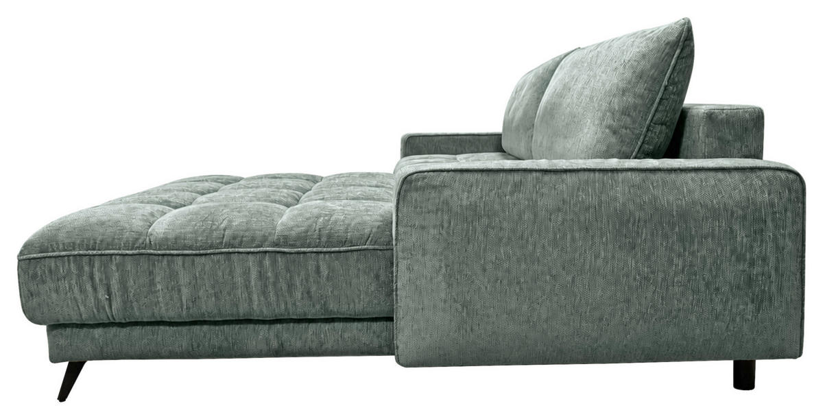 ECKSOFA Chenille Graugrün  - Schwarz/Graugrün, Design, Kunststoff/Textil (180/260cm) - Cantus
