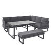 Set Dining Lounge  - antracit, Modern, plastic/sticlă (240/190cm) - Ambia Garden