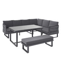 SET MOBILIER DE GRĂDINĂ 14 piese  - antracit, Modern, plastic/sticlă (240/190cm) - Ambia Garden