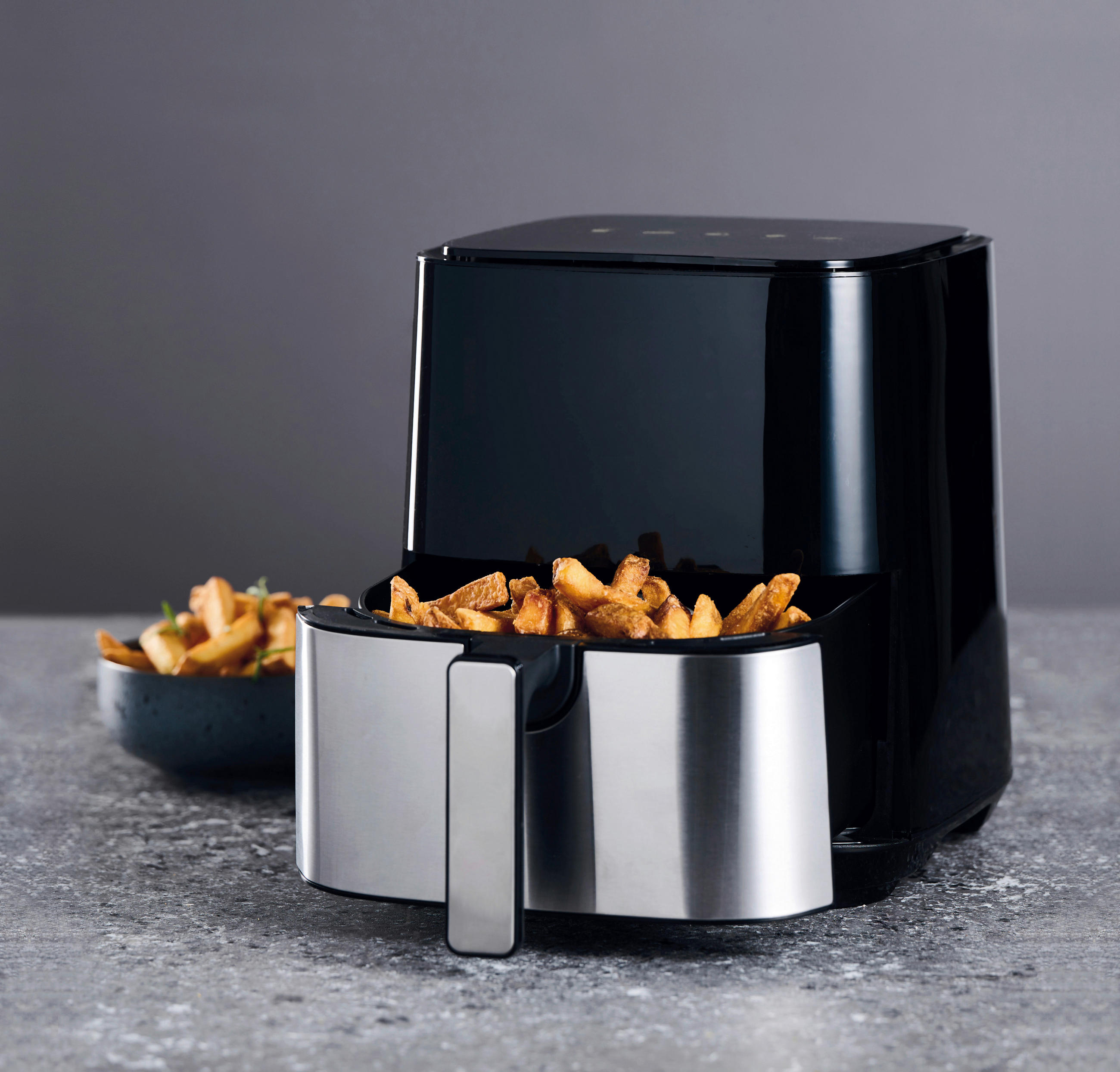 HEIßLUFTFRITTEUSE 5 L  - Silberfarben/Schwarz, KONVENTIONELL, Kunststoff/Metall (30,5/32/26cm)