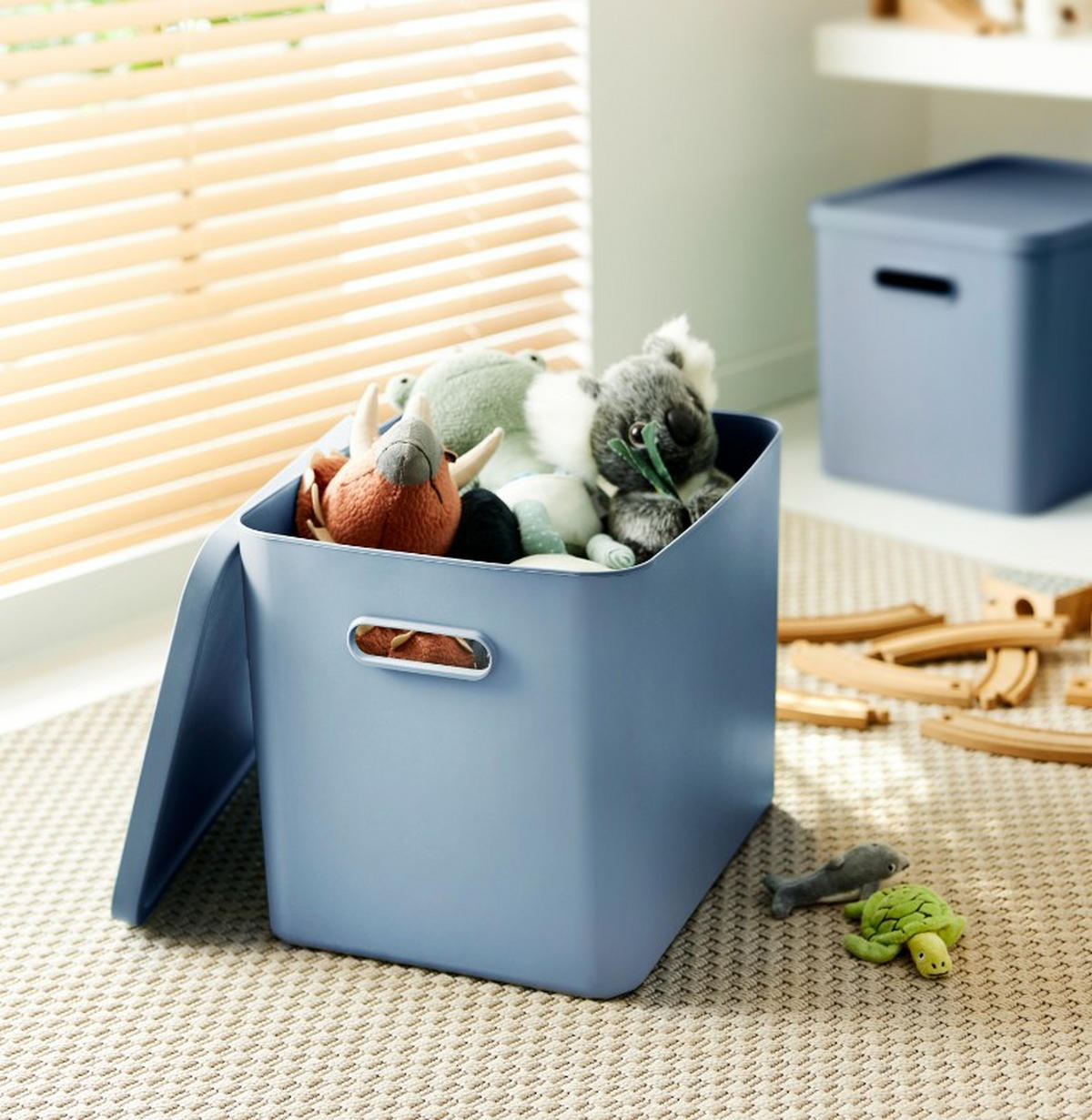 AUFBEWAHRUNGSBOX - Hellblau, KONVENTIONELL, Kunststoff (37/29/29,5cm) - Rotho