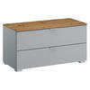 KOMMODE 80/42/42 cm Grau, Eichefarben  - Eichefarben/Alufarben, Trend, Holzwerkstoff/Kunststoff (80/42/42cm) - Stylife