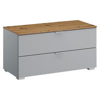 KOMMODE 80/42/42 cm Grau, Eichefarben  - Eichefarben/Alufarben, Trend, Holzwerkstoff/Kunststoff (80/42/42cm) - Stylife