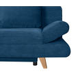 SCHLAFSOFA Cord Blau  - Blau/Buchefarben, KONVENTIONELL, Holz/Textil (200/75/85cm) - Carryhome