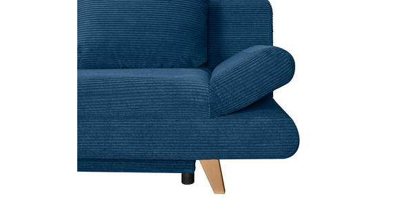 SCHLAFSOFA Cord Blau - Blau/Buchefarben, KONVENTIONELL, Holz/Textil (200/75/85cm) - Carryhome