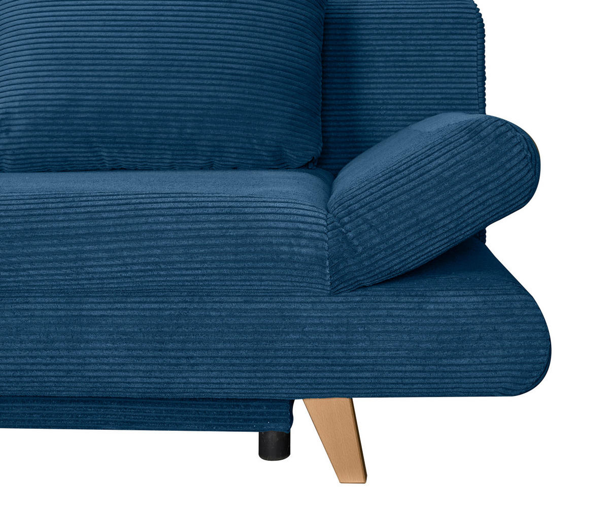 SCHLAFSOFA  mit Schlafen auf Sitzhöhe, haustierfreundlicher Bezug Cord Blau  - Blau/Buchefarben, KONVENTIONELL, Holz/Textil (200/75/85cm) - Carryhome