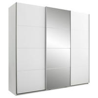SCHWEBETÜRENSCHRANK 215/204/60 cm 3-türig Weiß  - Alufarben/Weiß, KONVENTIONELL, Glas/Holzwerkstoff (215/204/60cm) - Boxxx