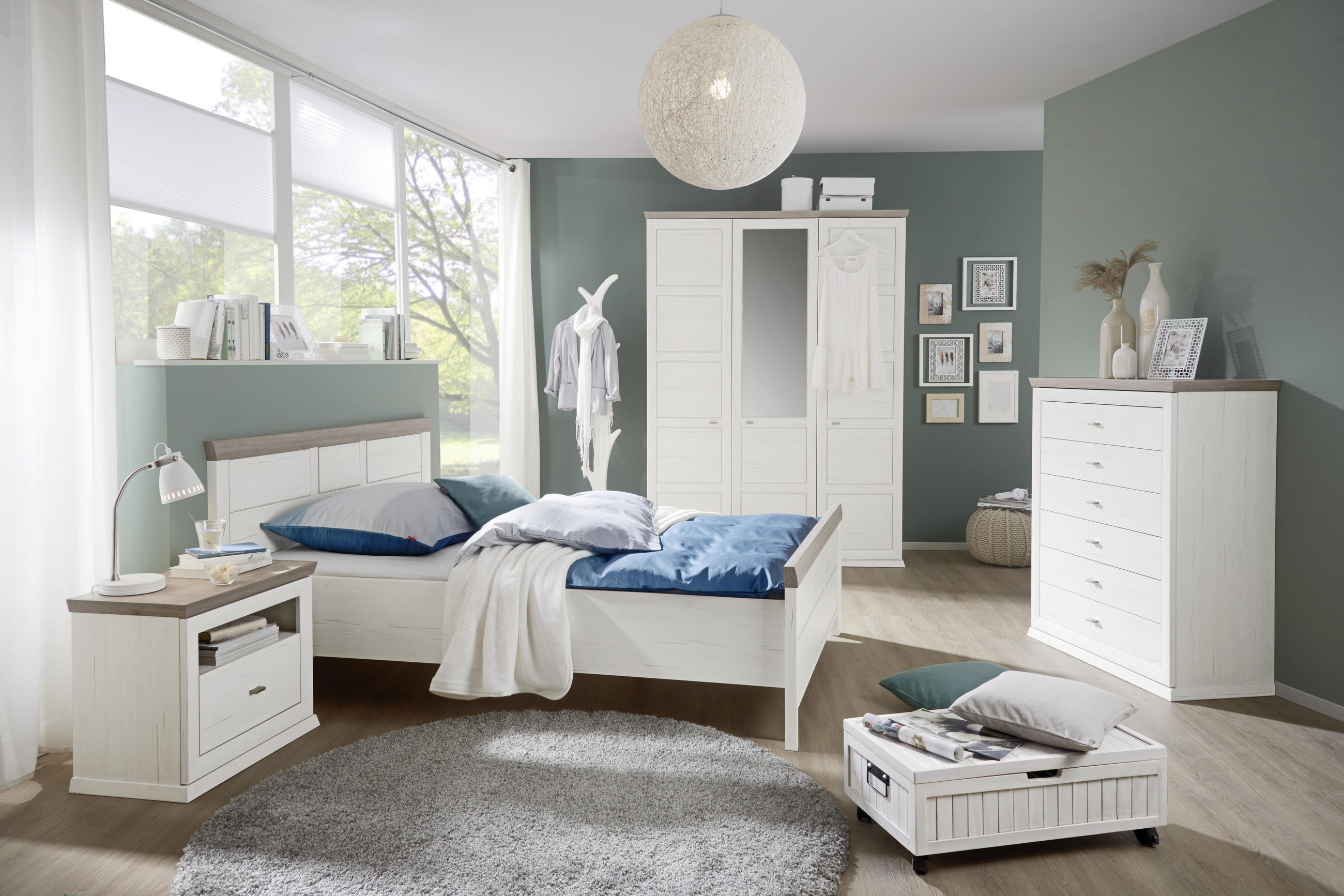 BETT 140/200 cm Grau, Weiß - Weiß/Grau, LIFESTYLE (140/200cm) - Hom`in
