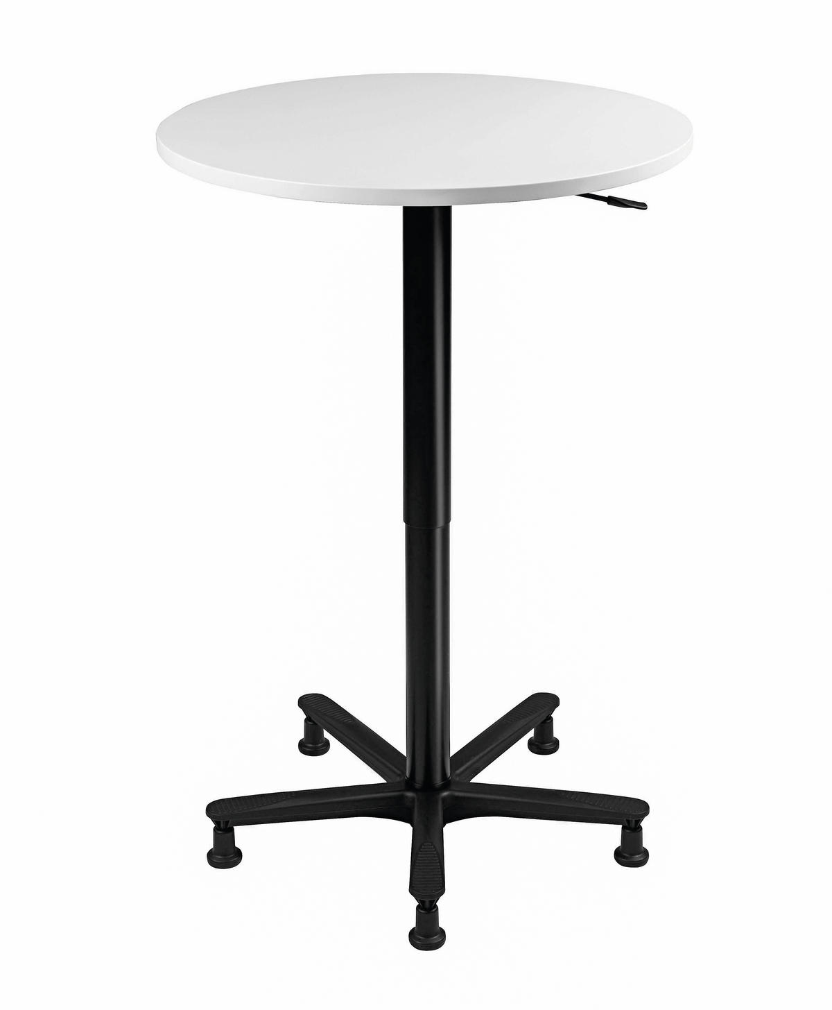 STEHTISCH 80/80/72-114 cm  - Schwarz/Weiß, KONVENTIONELL, Holzwerkstoff/Metall (80/80/72-114cm) - Venda