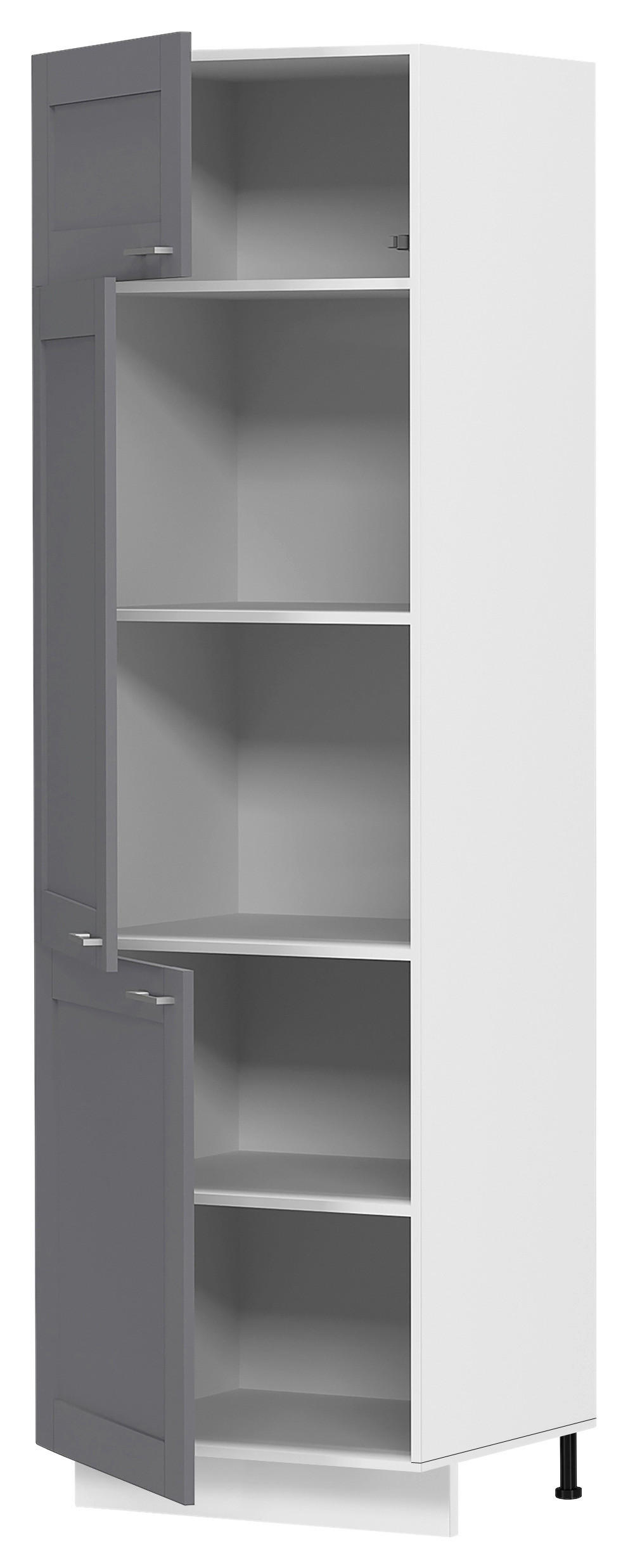 GESCHIRRSCHRANK 60/207/57 cm  in Anthrazit, Weiss  - Weiss/Anthrazit, Trend, Holzwerkstoff/Kunststoff (60/207/57cm) - MID.YOU