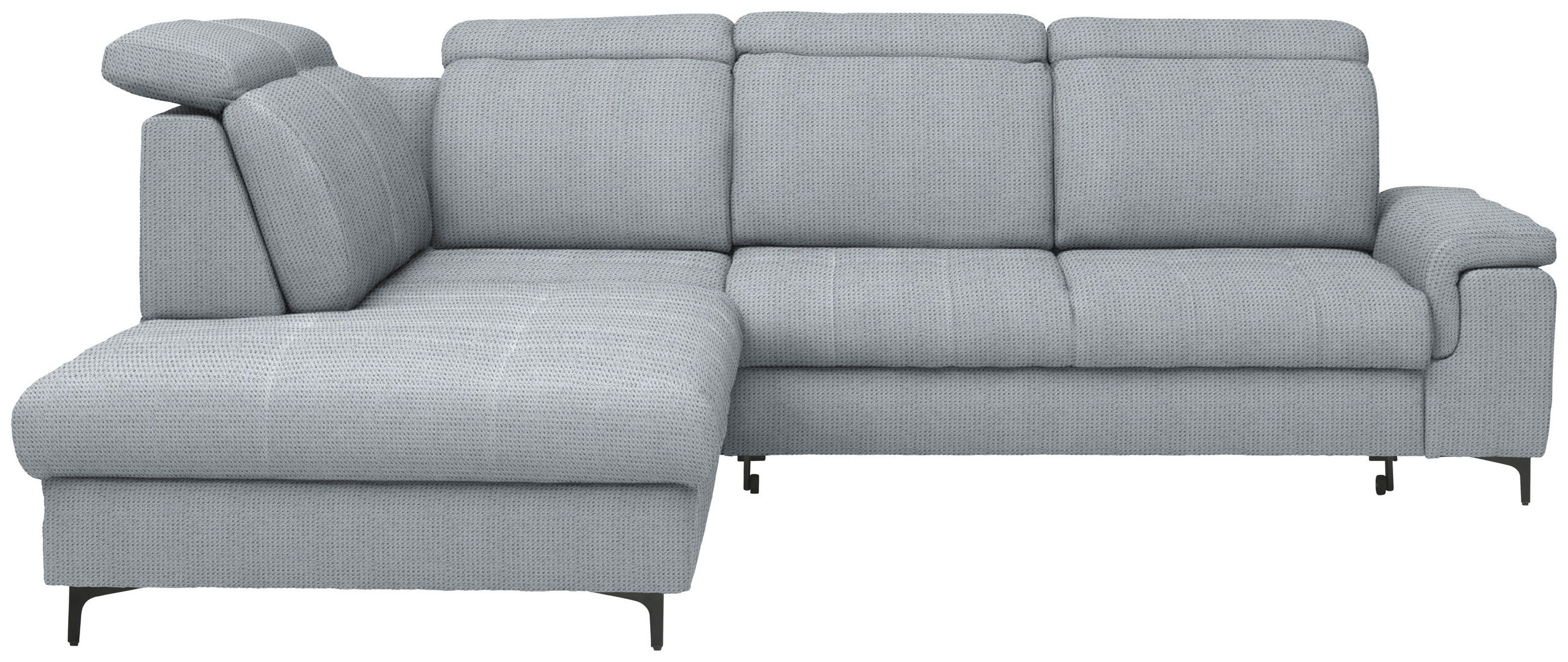 ECKSOFA  in Struktur Grau  - Schwarz/Grau, Design, Textil/Metall (270/292cm) - Stylife