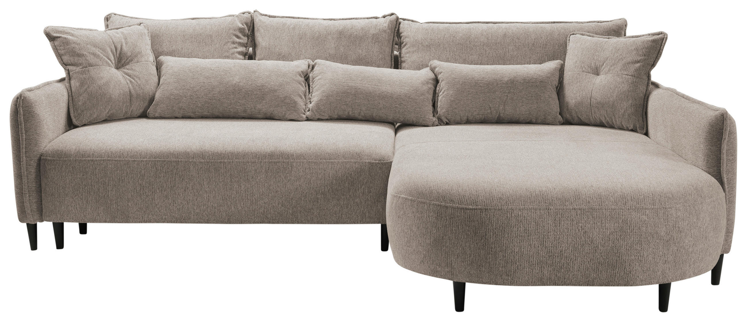 ECKSOFA in Chenille Taupe  285/200 cm  - Taupe/Schwarz, MODERN, Textil/Metall (285/200cm) - Carryhome