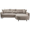 ECKSOFA in Chenille Taupe  - Taupe/Schwarz, Modern, Textil/Metall (285/200cm) - MID.YOU