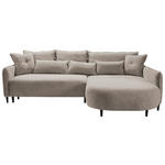 ECKSOFA Taupe Chenille  - Taupe/Schwarz, MODERN, Textil/Metall (285/200cm) - Carryhome