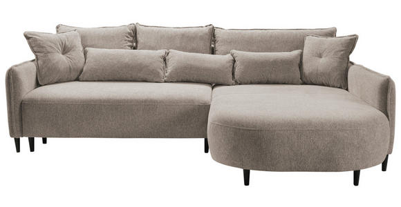 ECKSOFA Taupe Chenille  - Taupe/Schwarz, MODERN, Textil/Metall (285/200cm) - Carryhome
