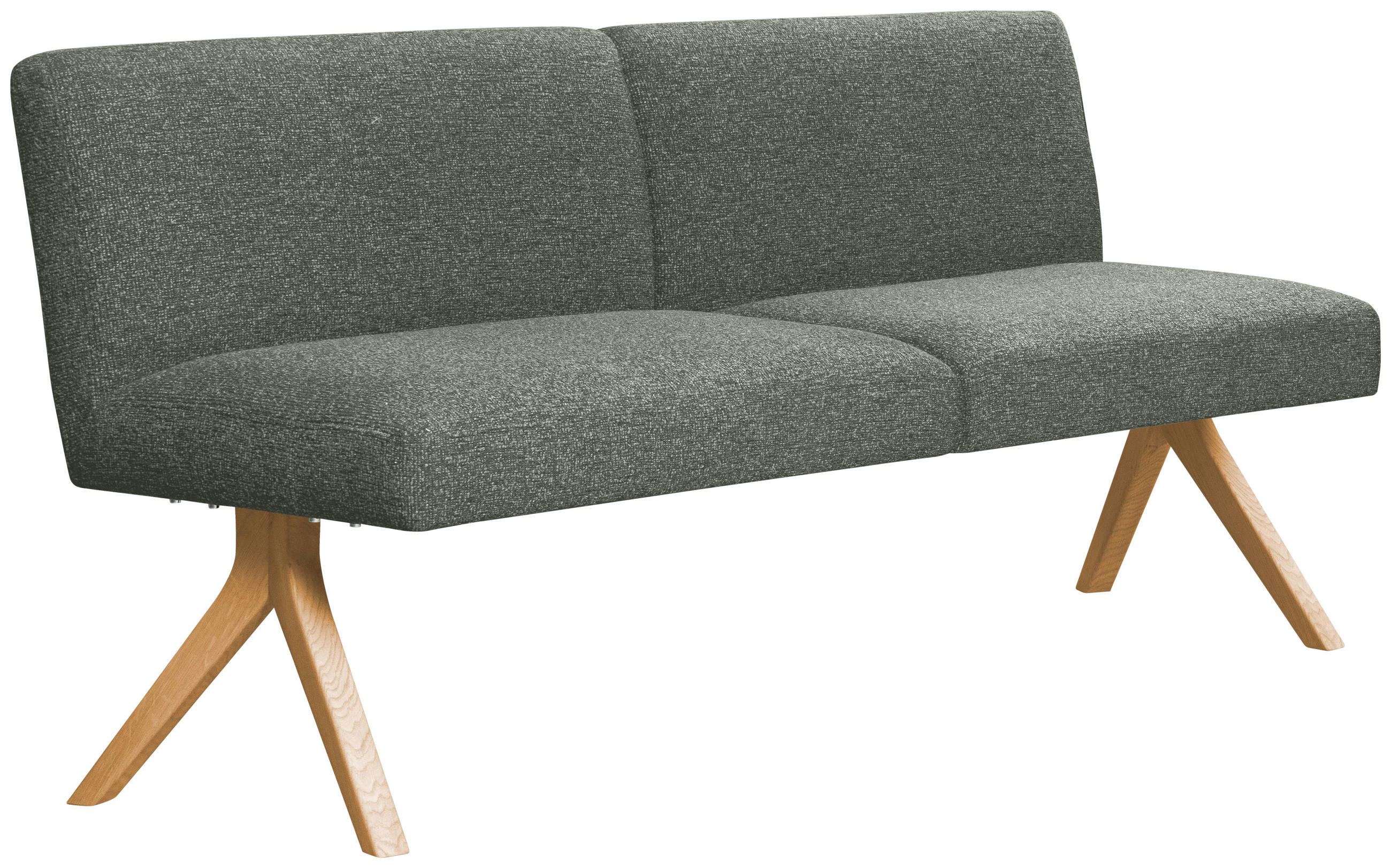 SITZBANK Holz, Textil Graugrün  - Eichefarben/Graugrün, Konventionell, Holz/Textil (160/85/69cm) - Linea Natura