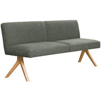 SITZBANK Holz, Textil Graugrün  - Eichefarben/Graugrün, Konventionell, Holz/Textil (160/85/69cm) - Linea Natura