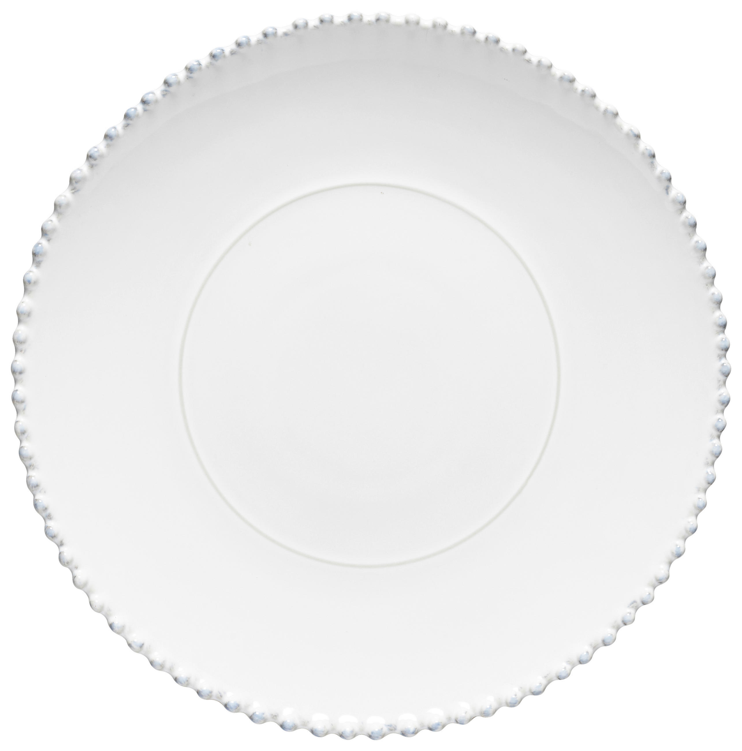 PLATZTELLER Keramik Steinzeug  - Weiß Hochglanz, Basics, Keramik (34,3/3,3cm) - Costa Nova