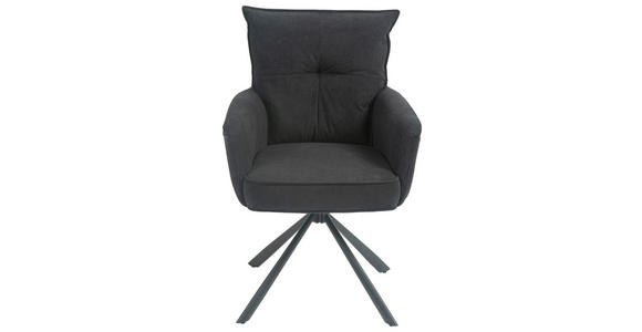 ARMLEHNSTUHL in Eisen Cord - Schwarz, Design, Textil/Metall (60/95/67cm) - Novel