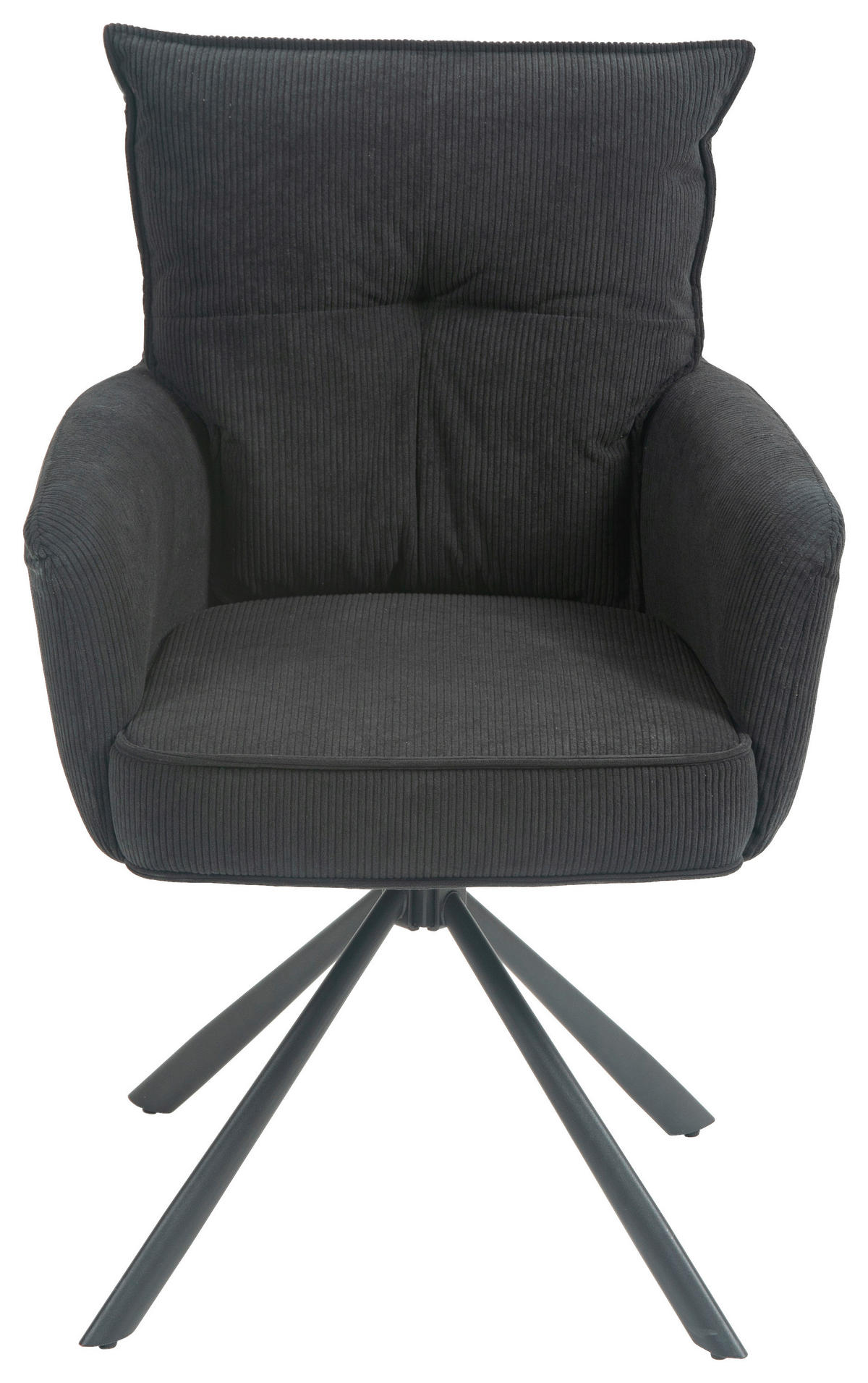 ARMLEHNSTUHL  in Eisen Cord  - Schwarz, Design, Textil/Metall (60/95/67cm) - Novel