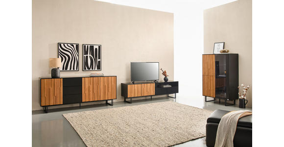 SIDEBOARD 180/77,5/40 cm  - Eichefarben/Schwarz, Trend, Holz/Holzwerkstoff (180/77,5/40cm) - Xora