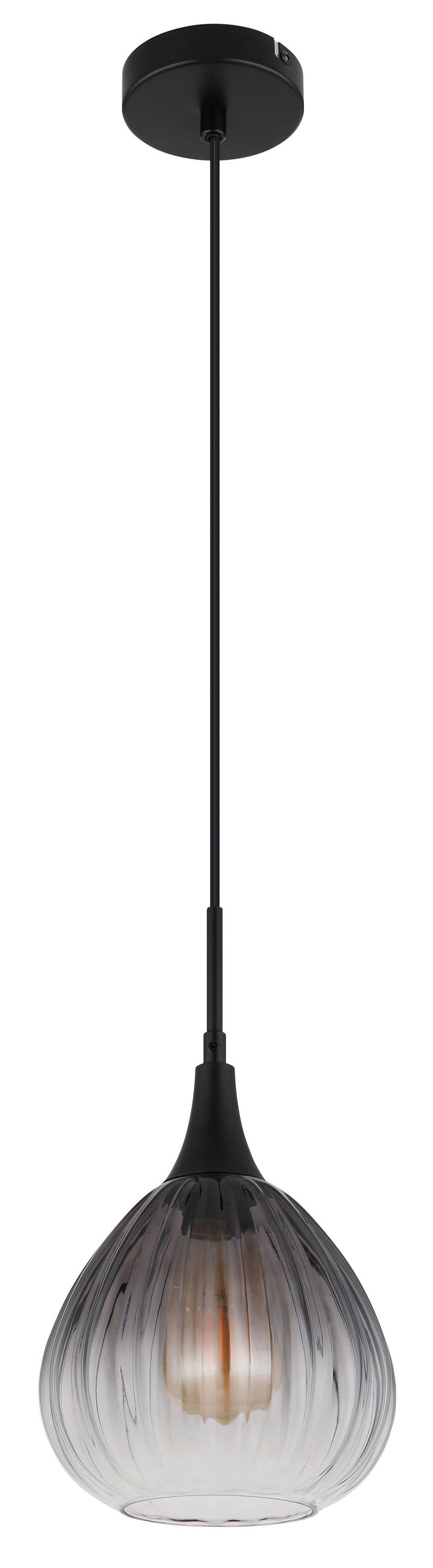 VISEČA SVETILKA        20/120 cm      E27 - prozorno, Design, kovina/steklo (20/120cm) - Globo