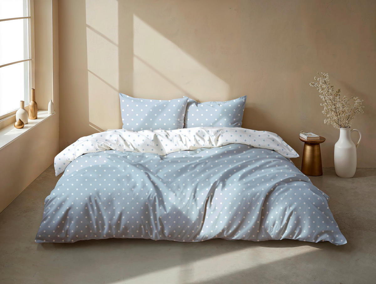 BETTWÄSCHE 2-teilig Punta-di-Cotone Renforcé 135/200 cm  - Blau, Basics, Textil (135/200cm)