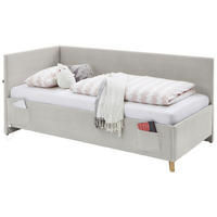 POLSTERLIEGE in Cord Beige  - Eichefarben/Beige, Konventionell, Holz/Textil (90/200cm) - Stylife