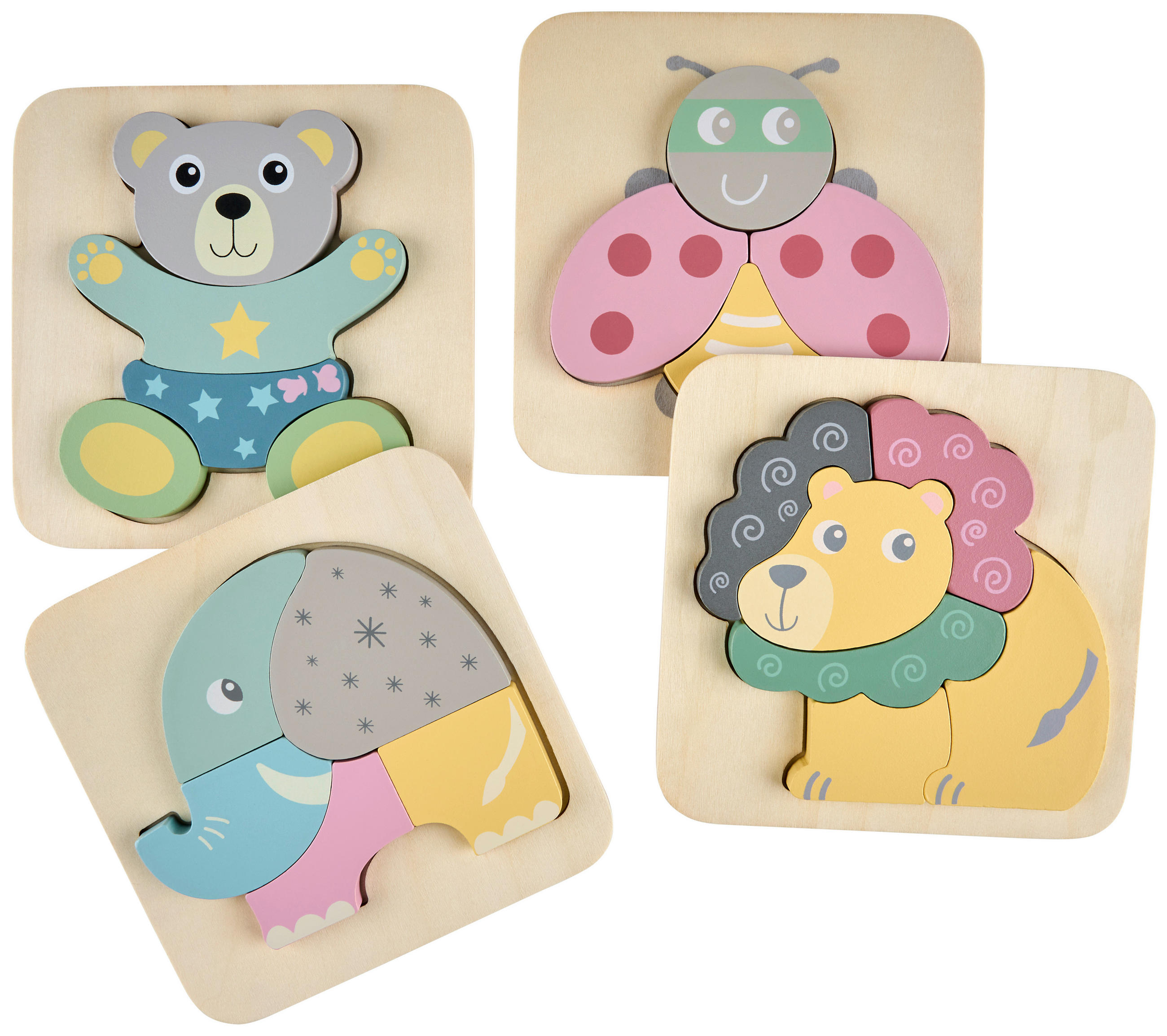 PUZZLE - přírodní barvy/vícebarevná, Basics, kompozitní dřevo - My Baby Lou