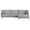 ECKSOFA in Mikrofaser Grau  - Buchefarben/Grau, Design, Holz/Textil (270/160cm) - MID.YOU